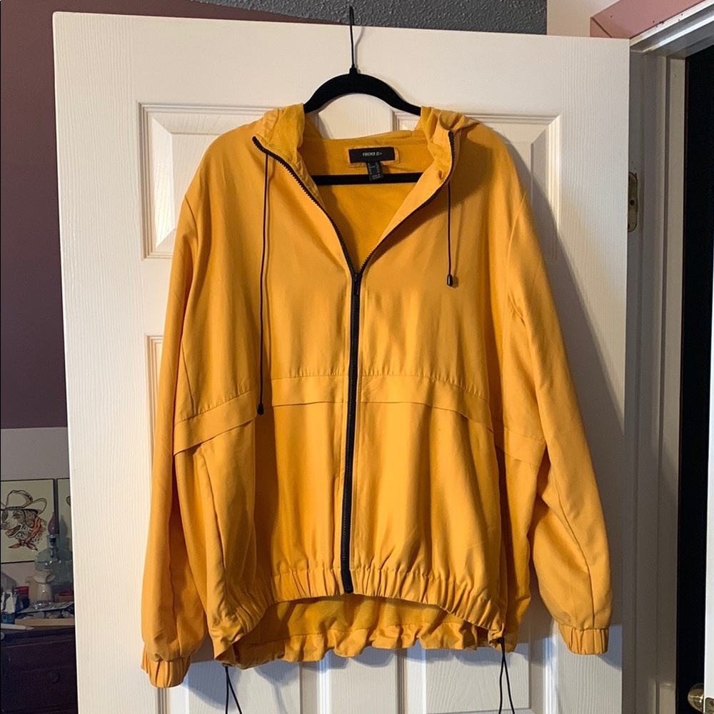 Forever 21 Yellow Hooded Jacket